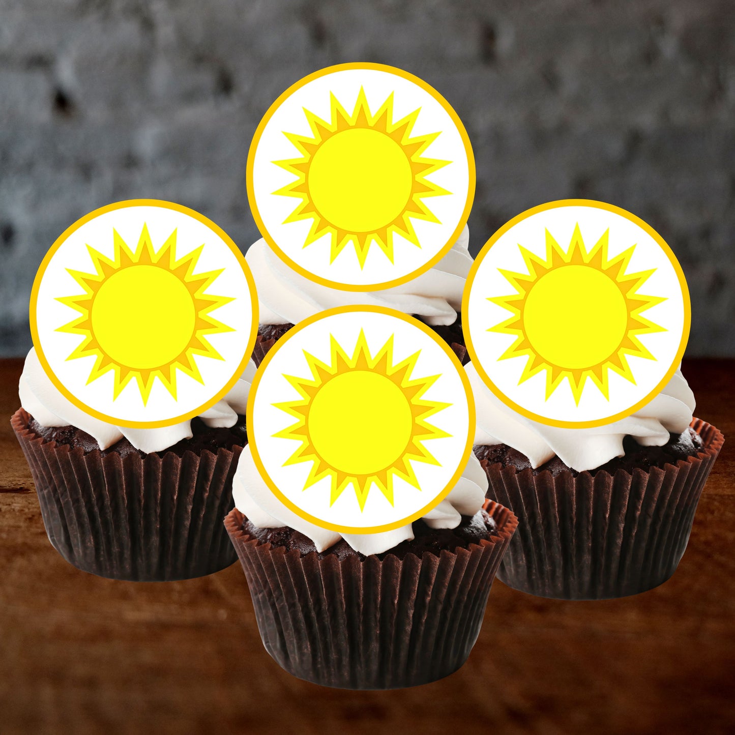 Sun Edible Cupcake Toppers