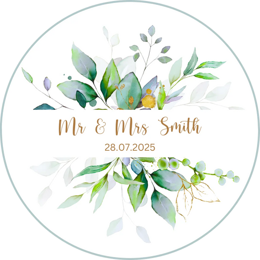 Personalised Cupcake Toppers with botanical design
