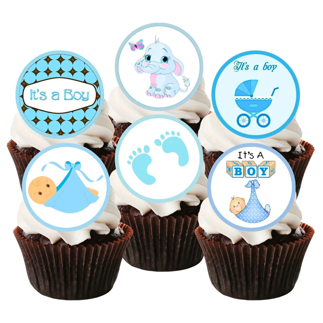 Cupcake baby shops shower boy