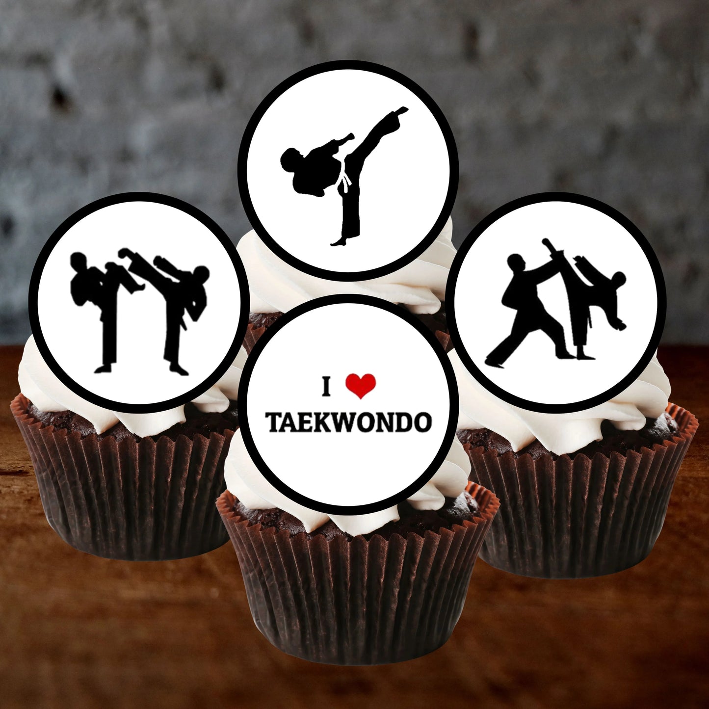 Edible Taekwondo Cupcake Toppers