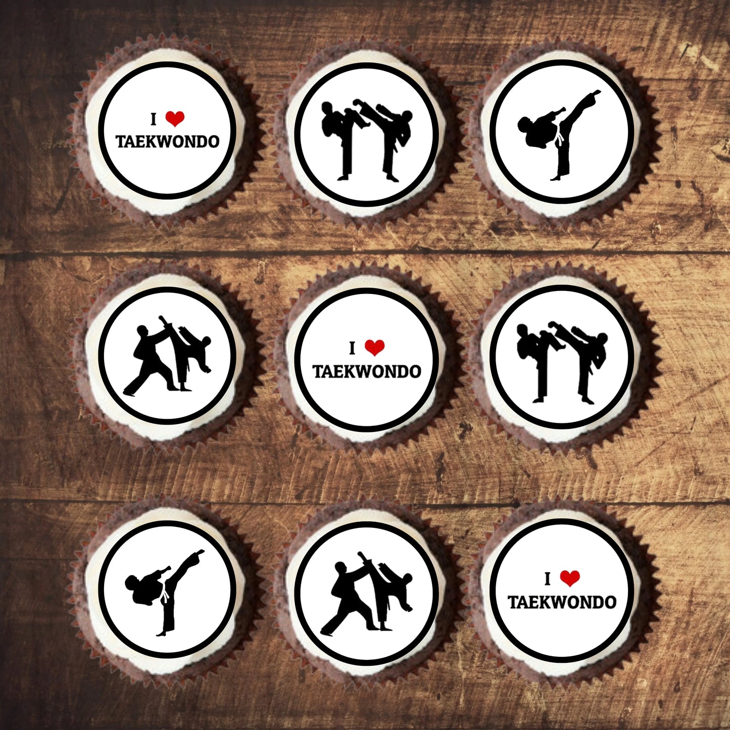 Edible Taekwondo Cupcake Toppers