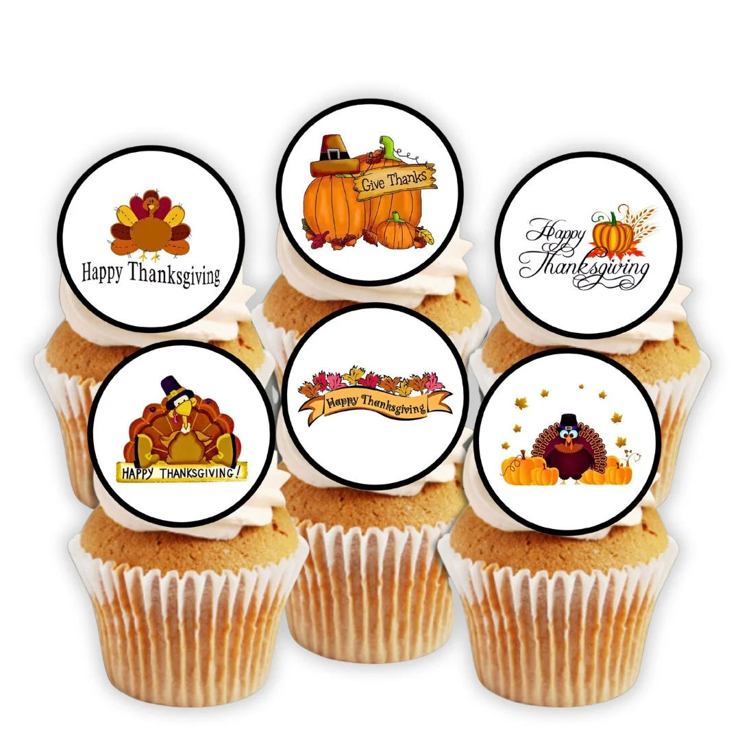 thanksgiving edible cupcake toppers front thanksgiving edible cupcake toppers