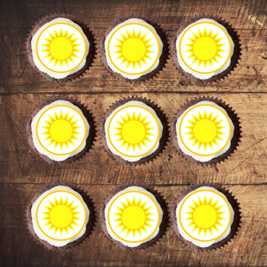 Sun Edible Cupcake Toppers