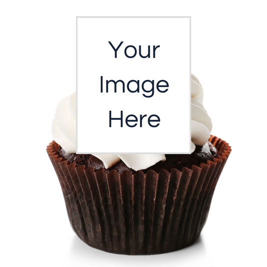 Personalised Edible Cupcake Toppers - Single Design Rectangle