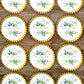 Botanical greenery with gold letting in the middle with a Mr & Mrs name and date of event placed on cupcakes with yellow cases.