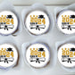 Class of 2024 Round Edible Cupcake Toppers on frosted cupcakes 