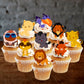 Lion Themed edible cupcake toppers on sponge cupcakes with white icing