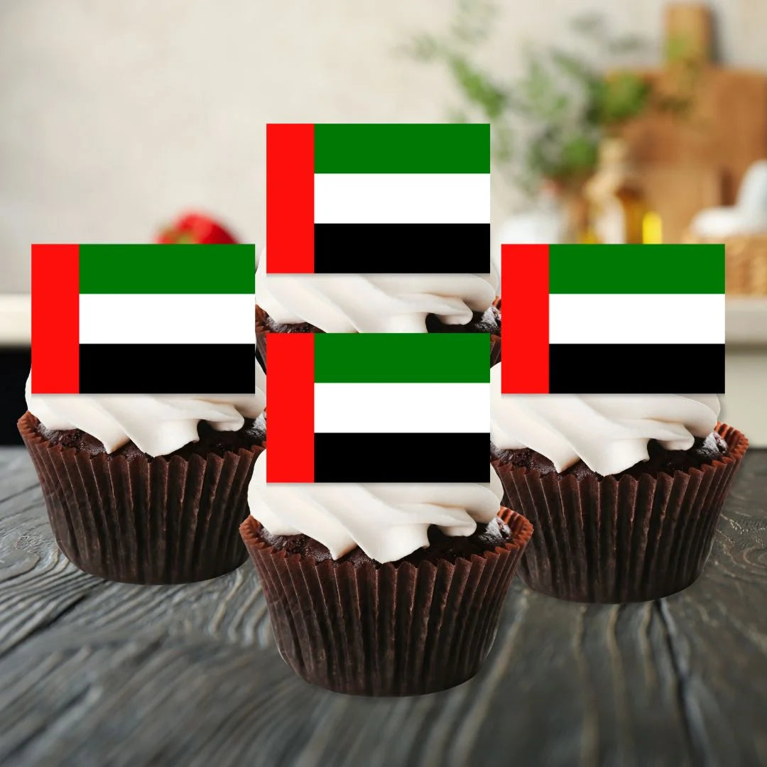 United Arab Emirates Flag Edible Cupcake Toppers