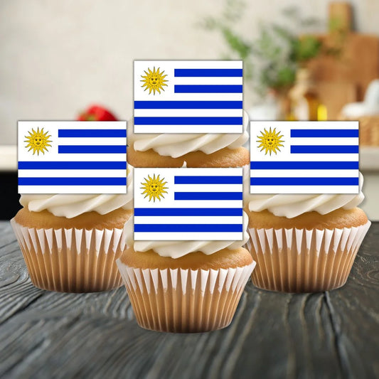 Uruguay Flag Edible Cupcake Toppers