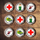 Ambulance Edible Cupcake Toppers on chocolate cupcakes with white frosting 