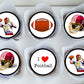 American Football Edible Cupcake Toppers on chocolate cupcakes with white frosting