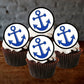 Anchor Sailor Theme Edible Cupcake Toppers