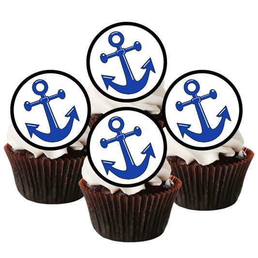 Anchor Sailor Theme Edible Cupcake Toppers