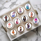 Anime Girls Edible Cupcake Toppers on chocolate cupcakes with white frosting 