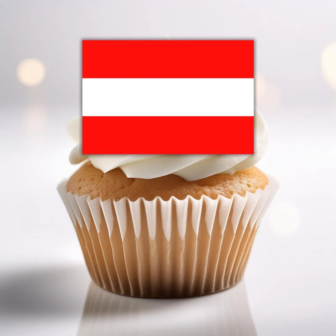 Austria Flag Edible Cupcake Toppers