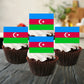 Azerbaijan Flag Edible Cupcake Toppers