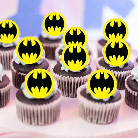 Batman Themed Edible Cupcake Toppers