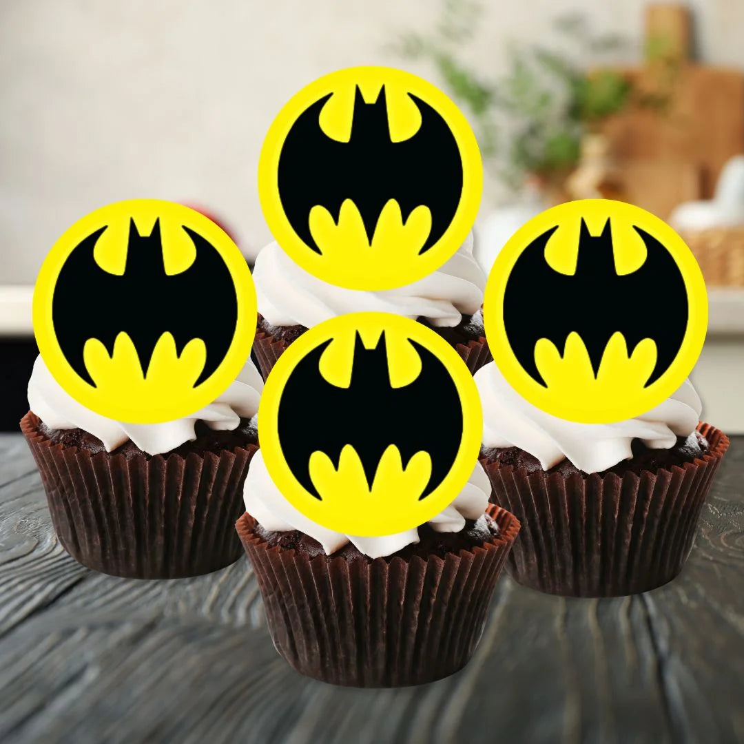 Batman Themed Edible Cupcake Toppers