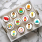 Camping Theme Edible Cupcake Toppers on chocolate cupcakes with white frosting 