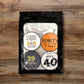 Cheers 40th Birthday Edible Cupcake Toppers in black packaging 