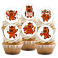Cupcakes with horse-themed decorations and 'Happy New Year 2026' text on a white background