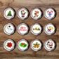 Christmas Mix Edible Cupcake Toppers on chocolate cupcakes with white frosting