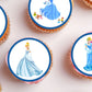 Princess Cinderella Edible Cupcake Toppers on cupcakes with pink frosting 