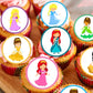 Cute Princess Round Edible Cupcake Toppers on  cupcakes rainbow frosting