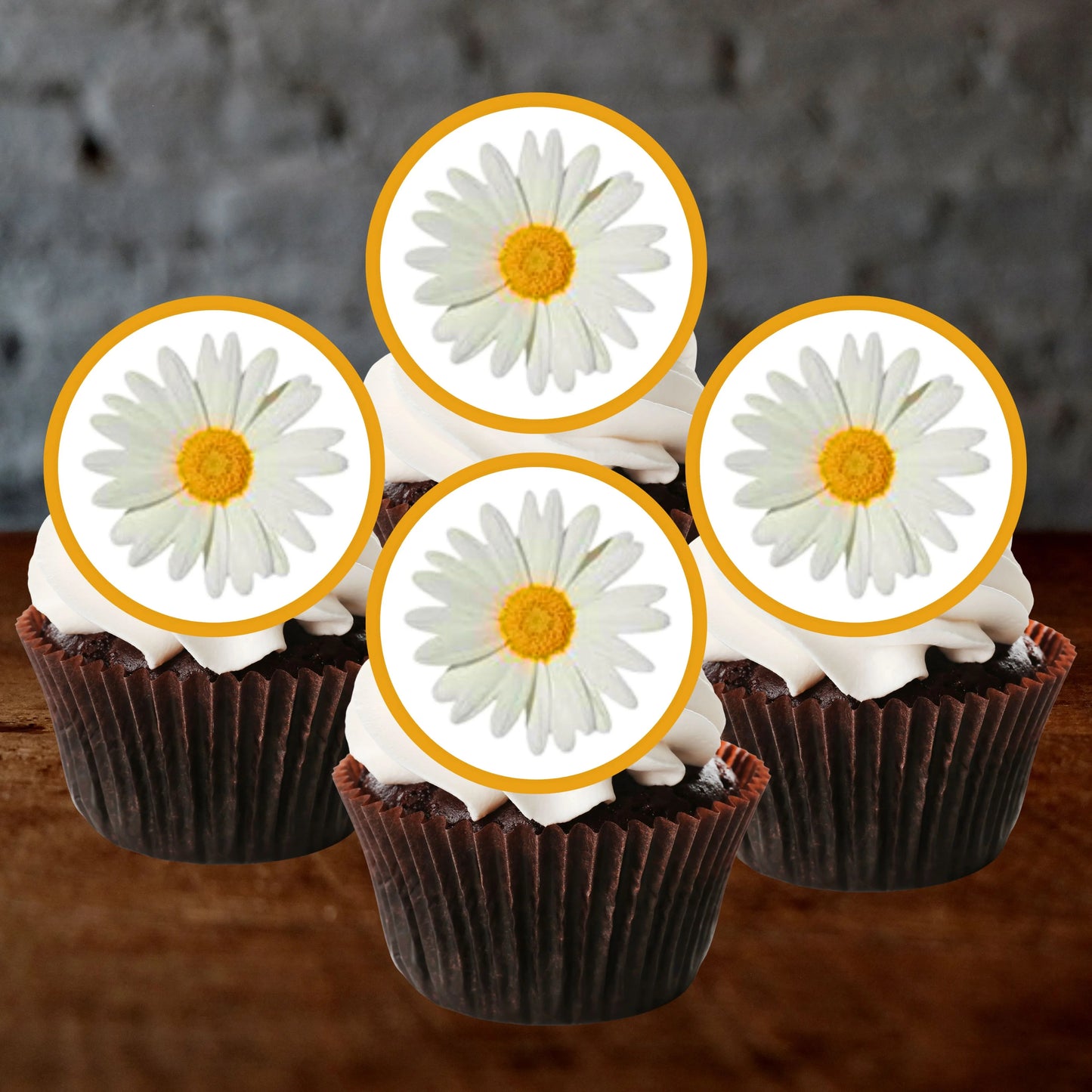 Daisies Edible Cupcake Toppers