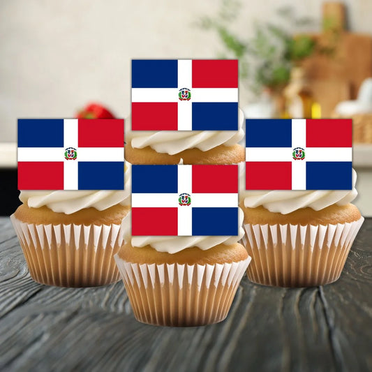 Dominican Republic Flag Edible Cupcake Toppers