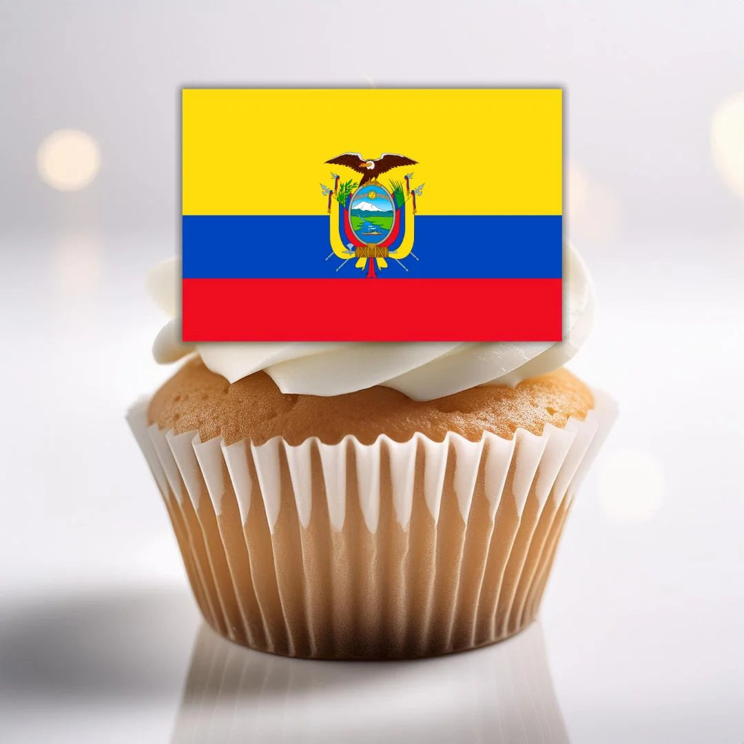 Ecuador Flag Edible Cupcake Toppers