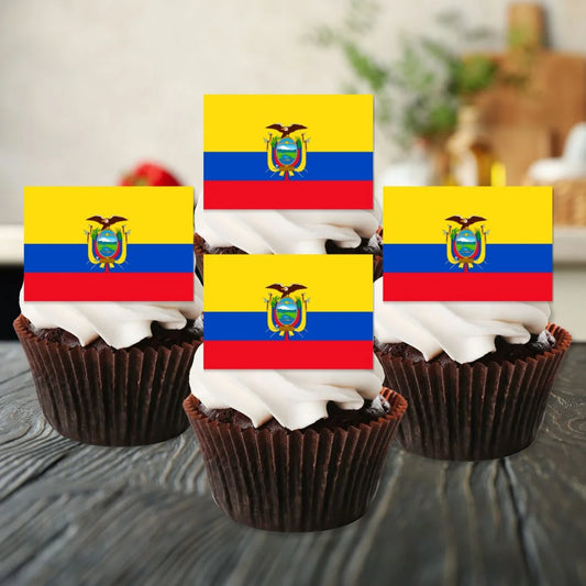 Ecuador Flag Edible Cupcake Toppers