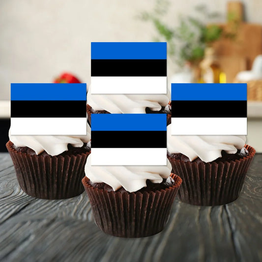 Estonia Flag Edible Cupcake Toppers