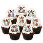 Fall Ghost round Edible Cupcake Toppers on chocolate cupcakes with white frosting 