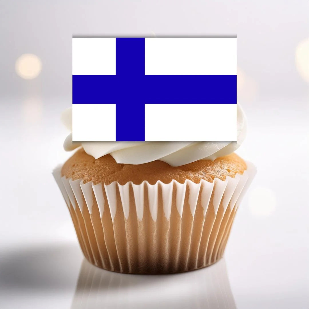 Finland Flag Edible Cupcake Toppers