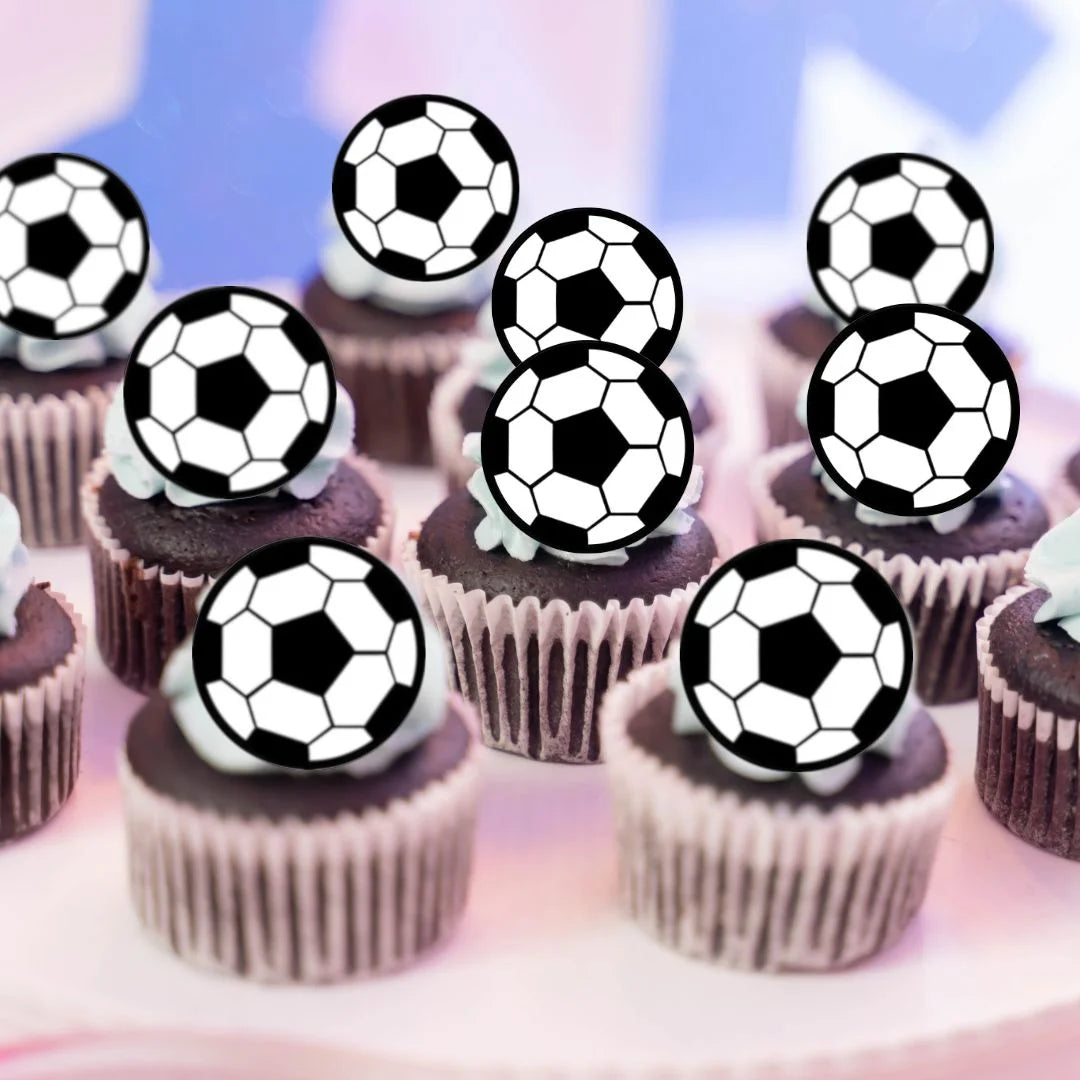 Football Edible Cupcake Toppers 