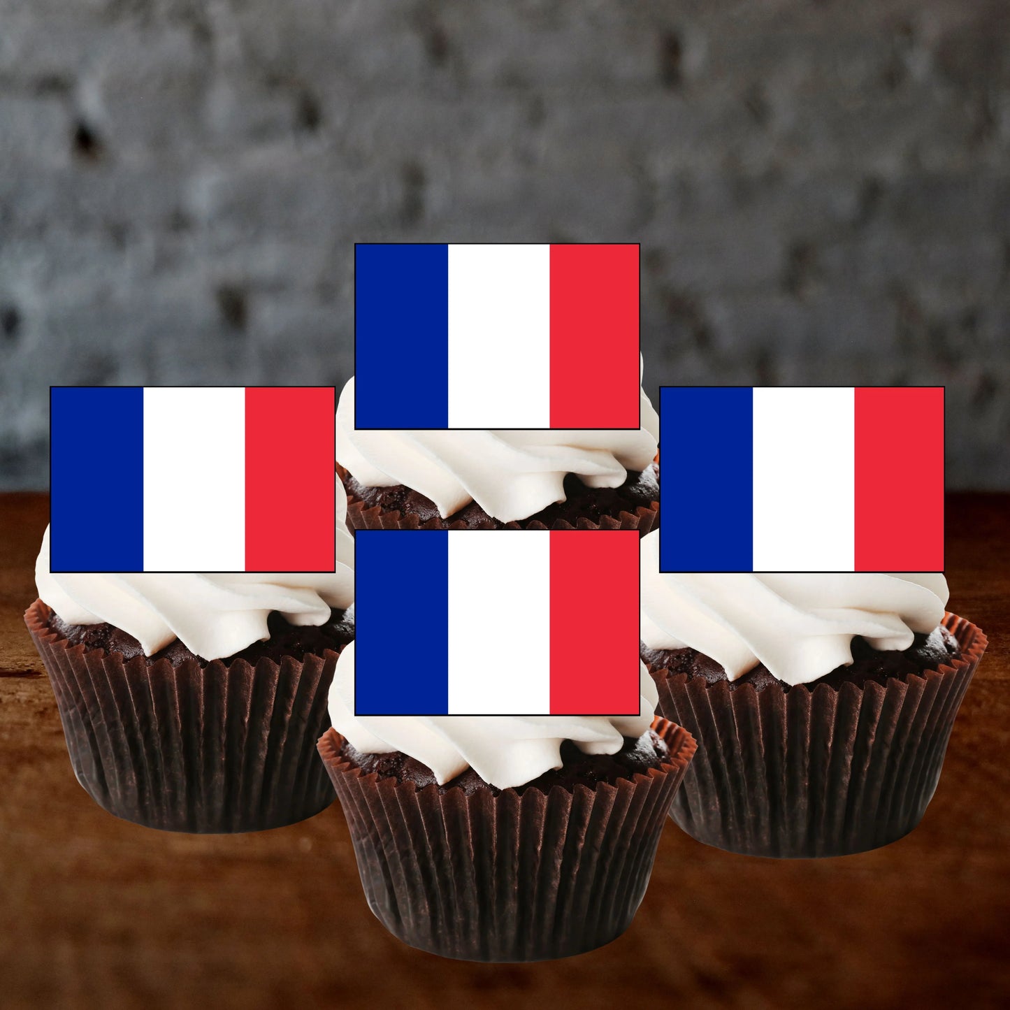 French Flag Edible Cupcake Toppers