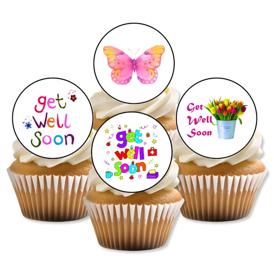 Get Well Soon Edible Cupcake Toppers