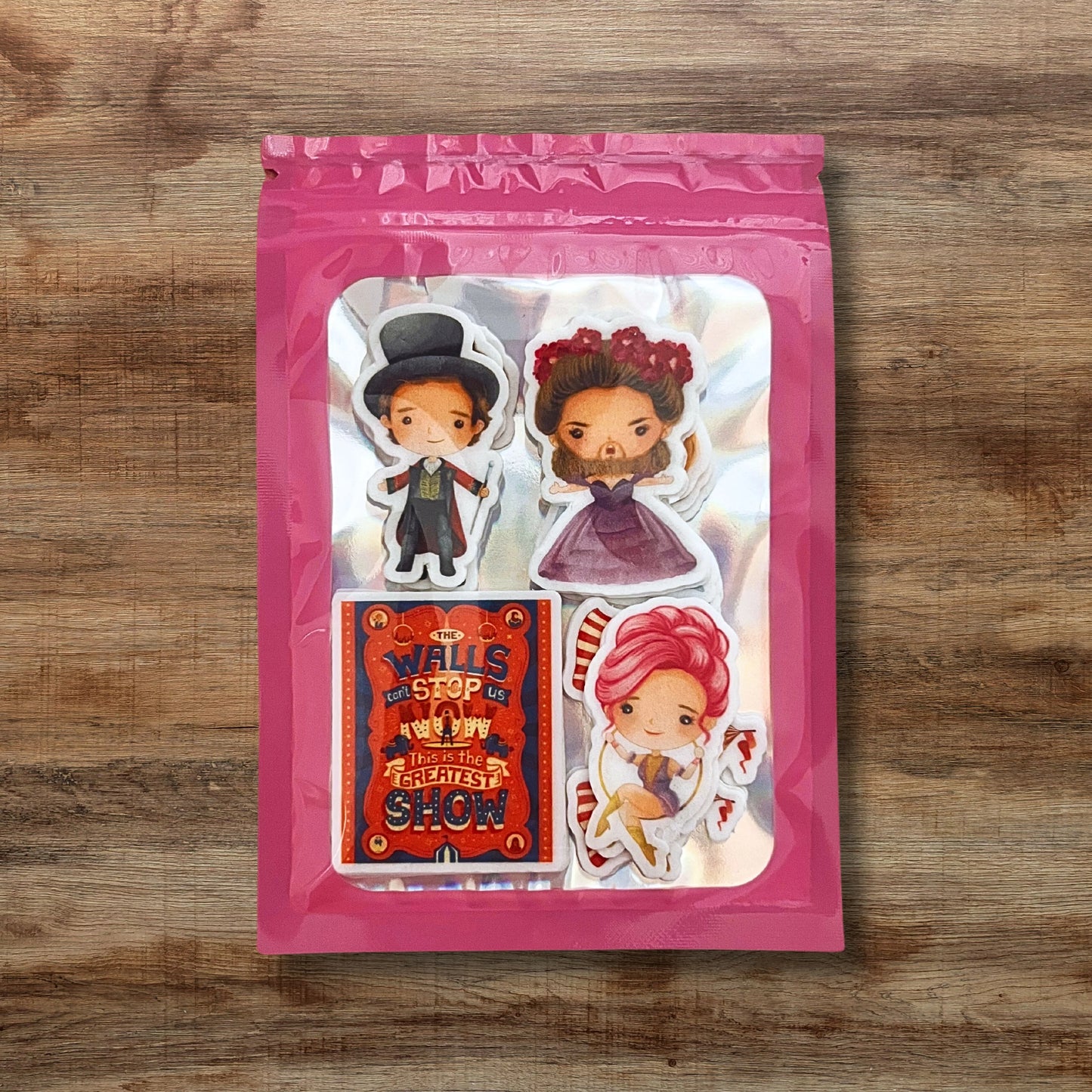 Greatest Show Edible Cupcake Toppers in pink packaging 