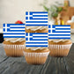 Greece Flag Edible Cupcake Toppers