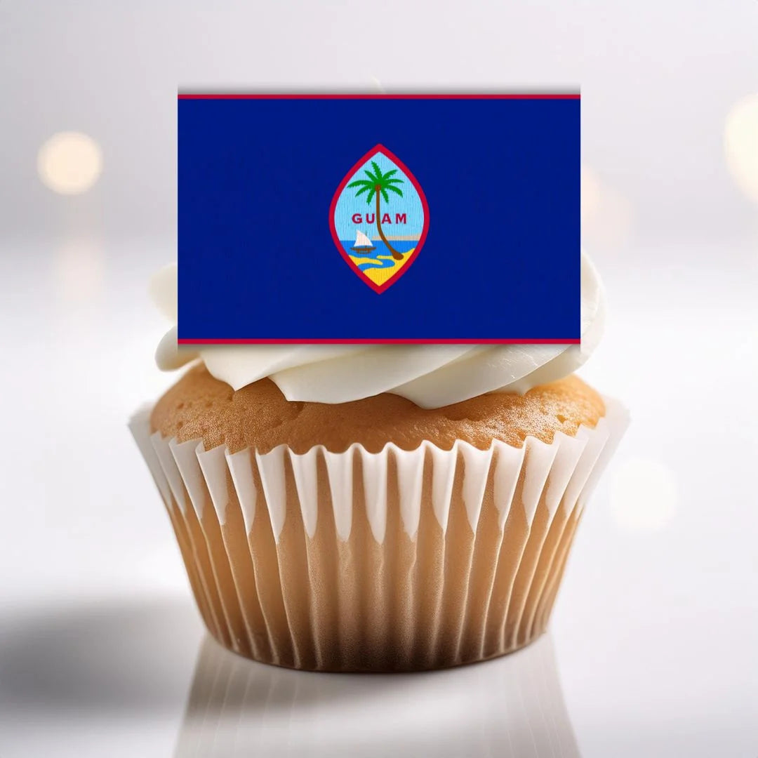 Guam Flag Edible Cupcake Toppers