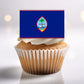 Guam Flag Edible Cupcake Toppers