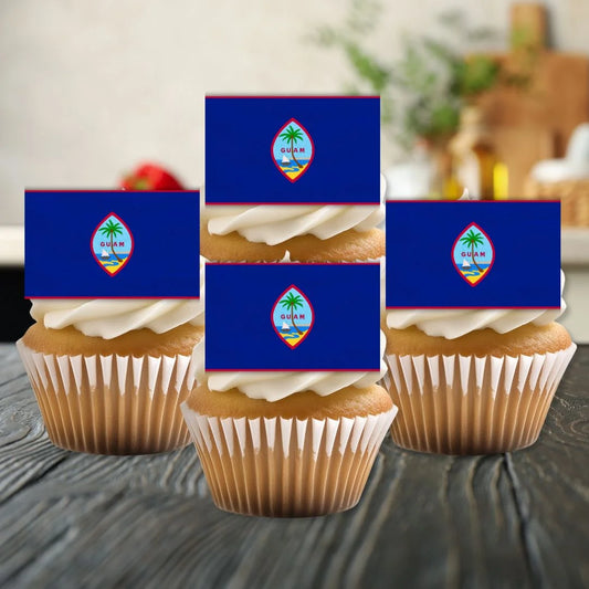 Guam Flag Edible Cupcake Toppers