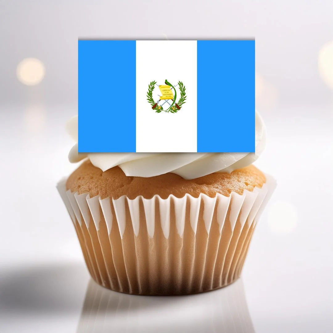 Guatemala Flag Edible Cupcake Toppers