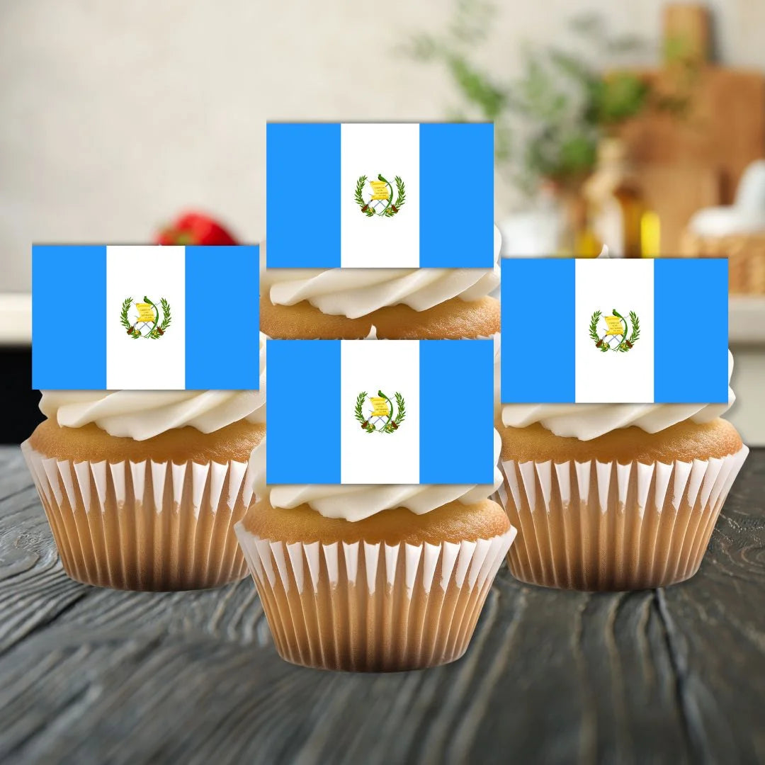 Guatemala Flag Edible Cupcake Toppers