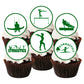 green gymnastics theme edible cupcake toppers