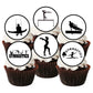 Gymnastics Themed Edible Cupcake Toppers black