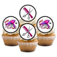 Hairdresser Edible Cupcake Toppers on white frosted cupcakes 