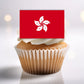 Hong Kong Flag Edible Cupcake Toppers