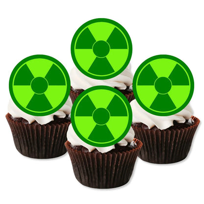 Hulk Themed Edible Cupcake Toppers on white frosted cupcakes 